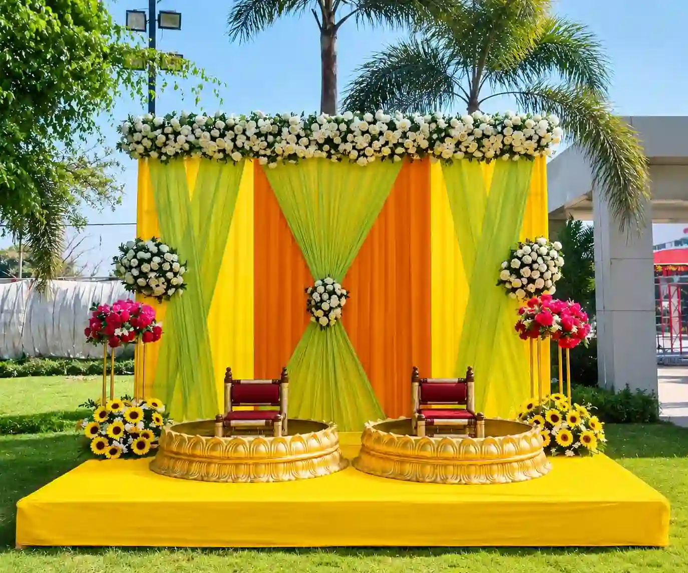 Lime Green & Golden Royal Ceremony Stage 